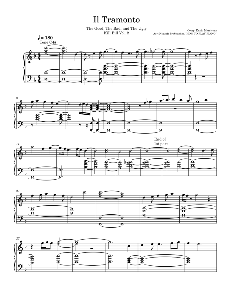 Il Tramonto sheet music page 1